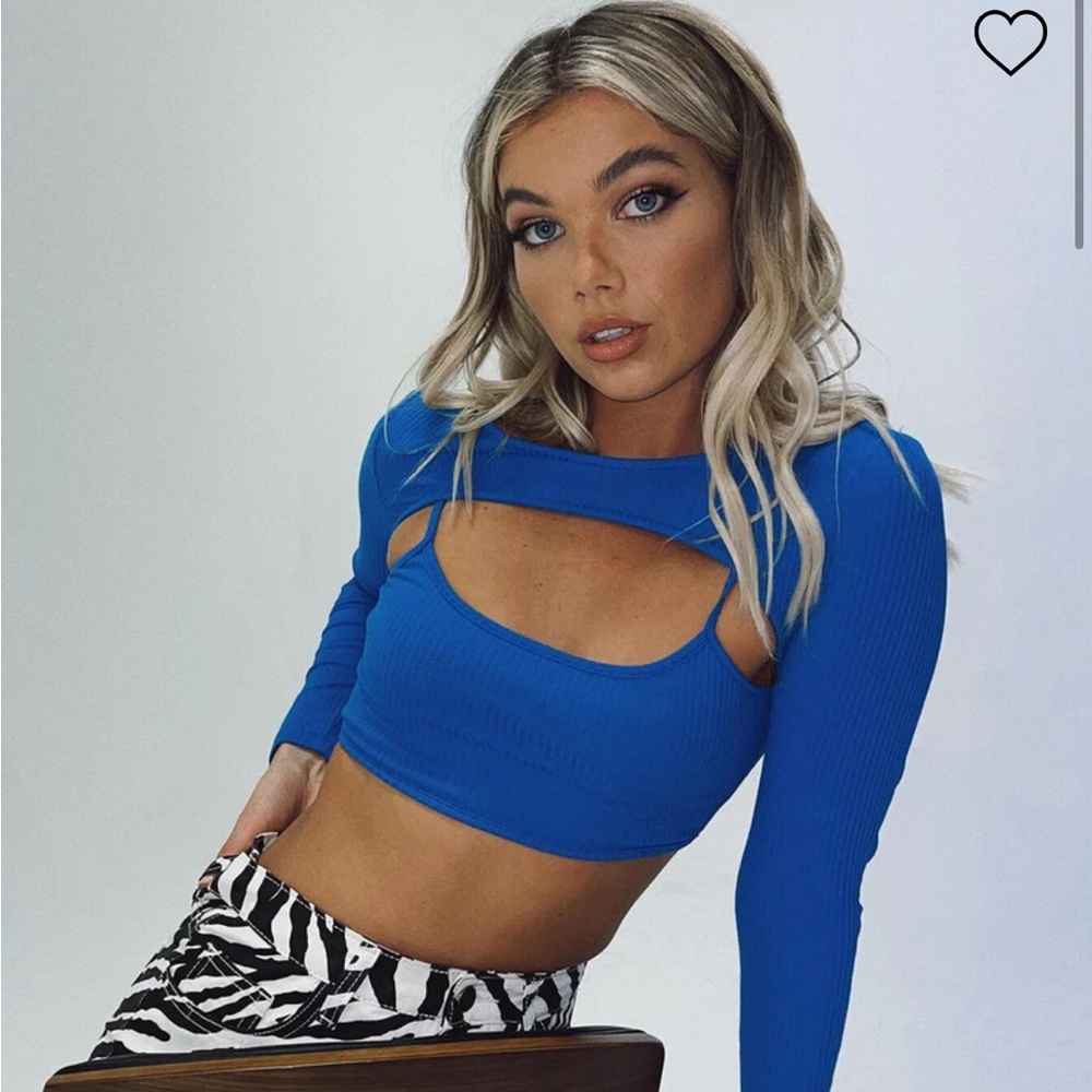 Princess Polly - ADAIR LONG SLEEVE TOP BLUE